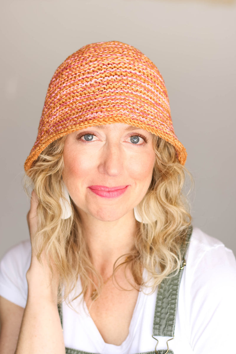 Scrappy Bucket Hat Knitting Pattern MakeAndDoCrew