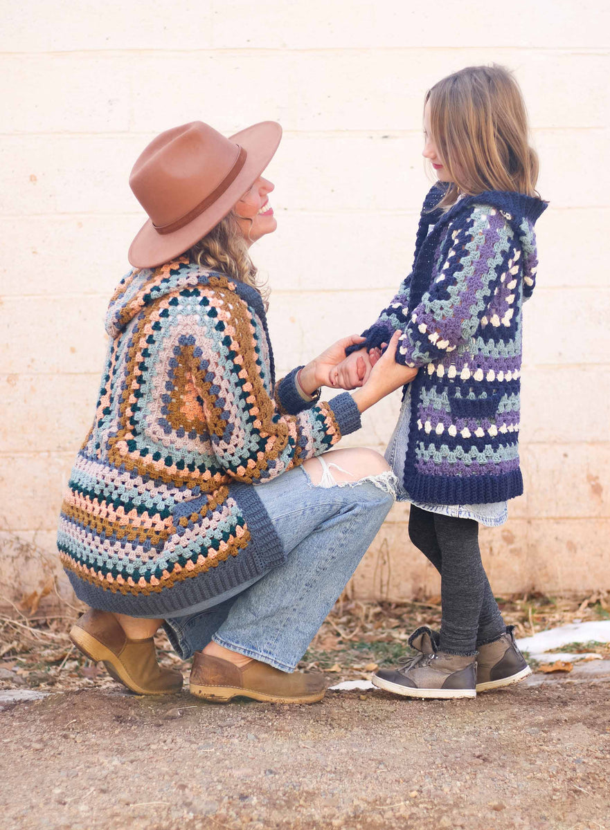 Adult & Kids Campfire Cardigan Crochet Pattern MakeAndDoCrew