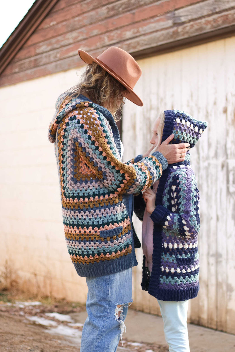Adult & Kids Campfire Cardigan Crochet Pattern MakeAndDoCrew