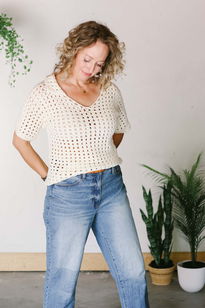 Monterey Collared Tee Crochet Pattern MakeAndDoCrew