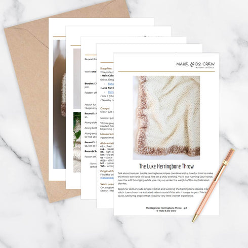 Luxe Herringbone Blanket Crochet Pattern