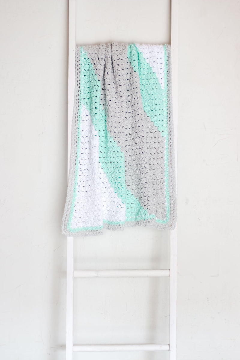 Slanted Stripes Baby Blanket Crochet Pattern MakeAndDoCrew