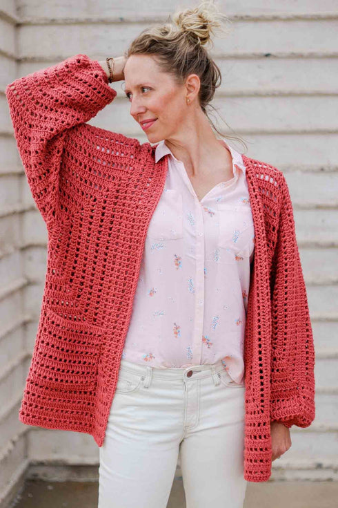 Women's Bishop-Sleeve Sweater Crochet Pattern