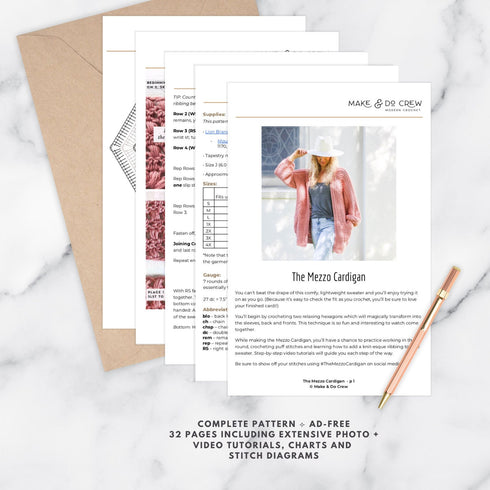 Mezzo Cardigan Crochet Pattern